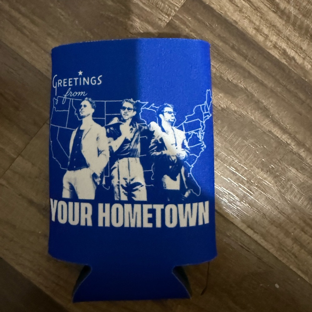 Blue Jonas Brothers “Greetings From Your Hometown” Drink Koozie. VIP Tour Merch!